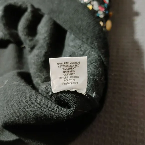 Trina Turk Womens Sequin-Embellished Merino Wool Knit Tank Top Large - Picture 6 of 12